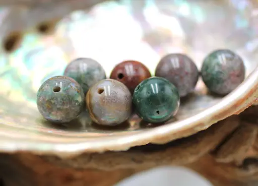 Perle 10mm en Jaspe océan