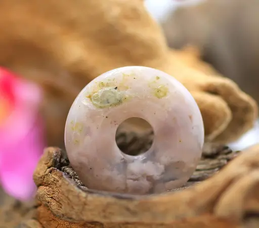 Pendentif donut en Agate fleur de cerisier