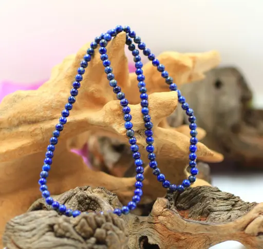 Collier en perles 4mm en Lapis-lazuli