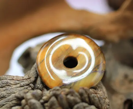 Pendentif donut en Œil de tigre
