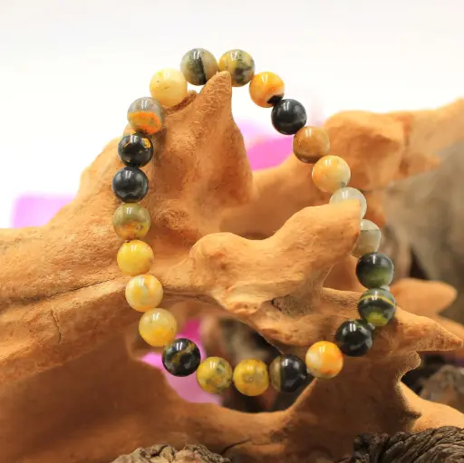 Bracelet en perles 7,5-8,5mm en Jaspe bourdon