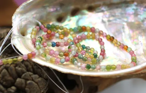 Perle 3mm en Tourmaline multicolore