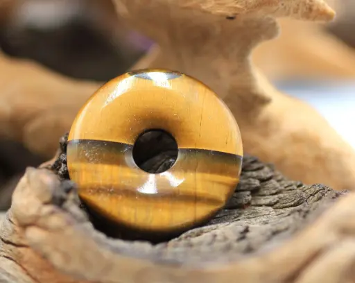 Pendentif donut en Œil de tigre