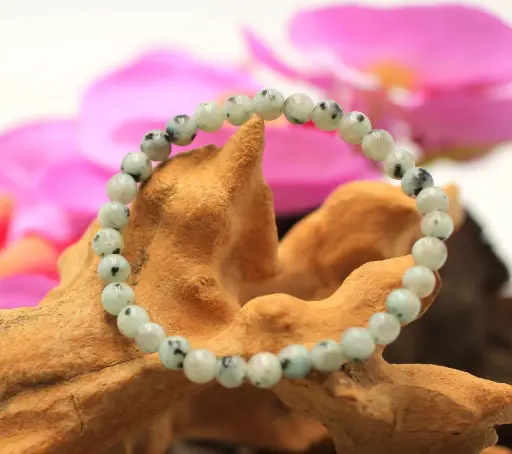 Bracelet en perles 6mm en Jaspe Kiwi