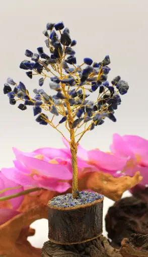 Arbre de vie en Sodalite sur bois