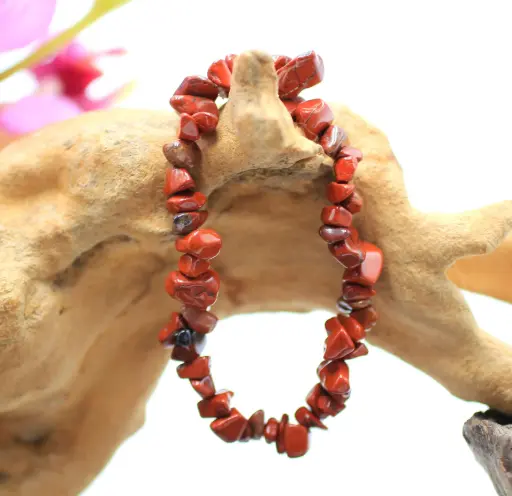 Bracelet chips en Jaspe rouge