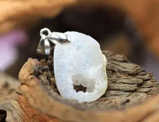 Pendentif tranche en Agate du Botswana