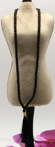 Mala en perles 6mm en Onyx noir mat