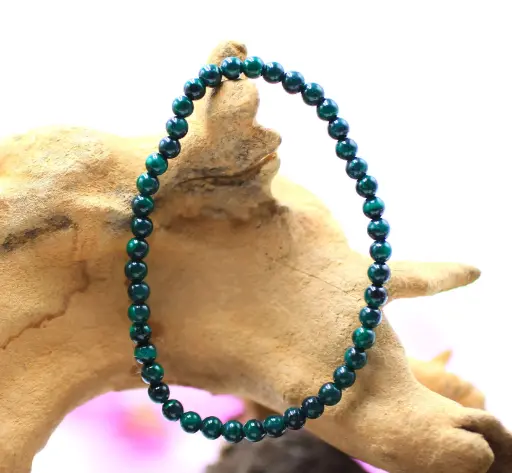 Bracelet en perles 4mm en Malachite foncée
