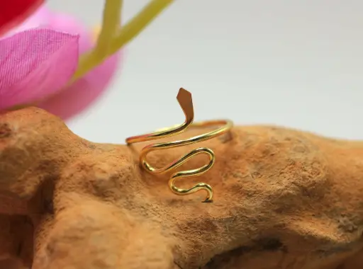 Bague serpent réglable en Argent 925 plaqué Or