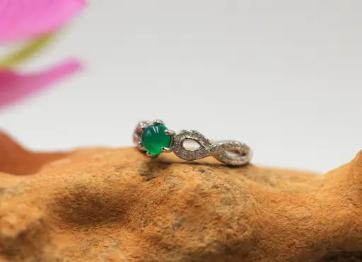 Bague réglable en Argent 925 en Chrysoprase