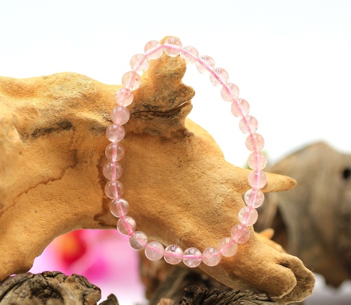 Bracelet en perles 6mm en Quartz hématoïde "fraise"