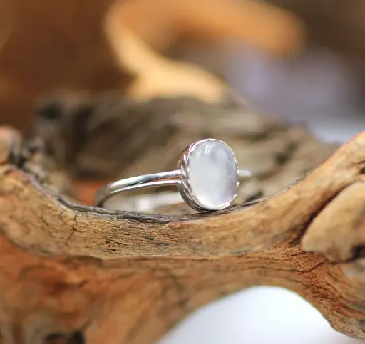 Bague réglable en Argent 925 et en Péristérite