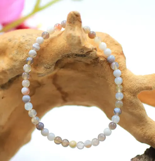 Bracelet en perles 4mm en Agate du Botswana