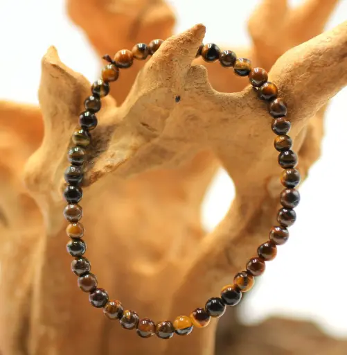 Bracelet en perles 4mm en Œil de tigre