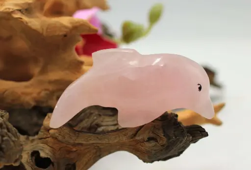 Dauphin en Quartz rose