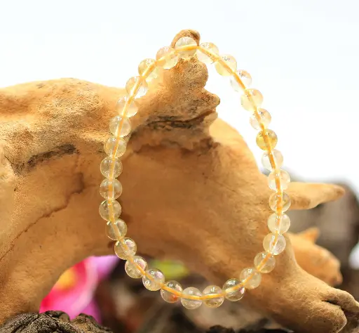 Bracelet en perles 6mm en Citrine naturelle
