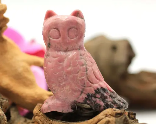 Hibou en Rhodonite