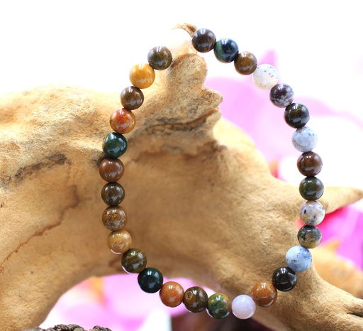 Bracelet en perles 6mm en Jaspe océan