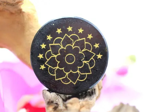 Disque lotus en Tourmaline noire