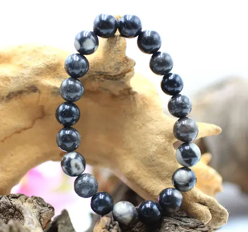 Bracelet en perles 10mm en Orthoceras