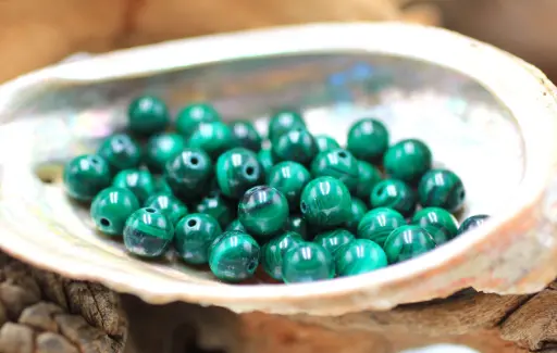 Perle 8mm en Malachite foncée