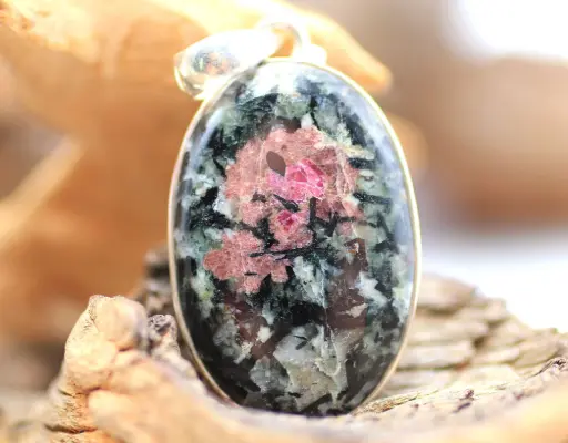 Pendentif en Argent 925 et Eudialite